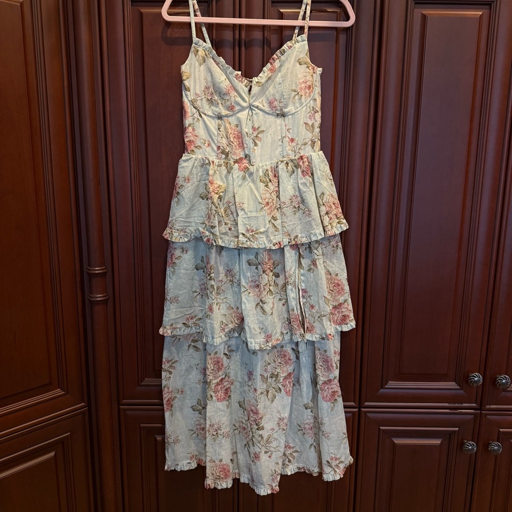V Chapman Margherita dress in Tapestry Rose color